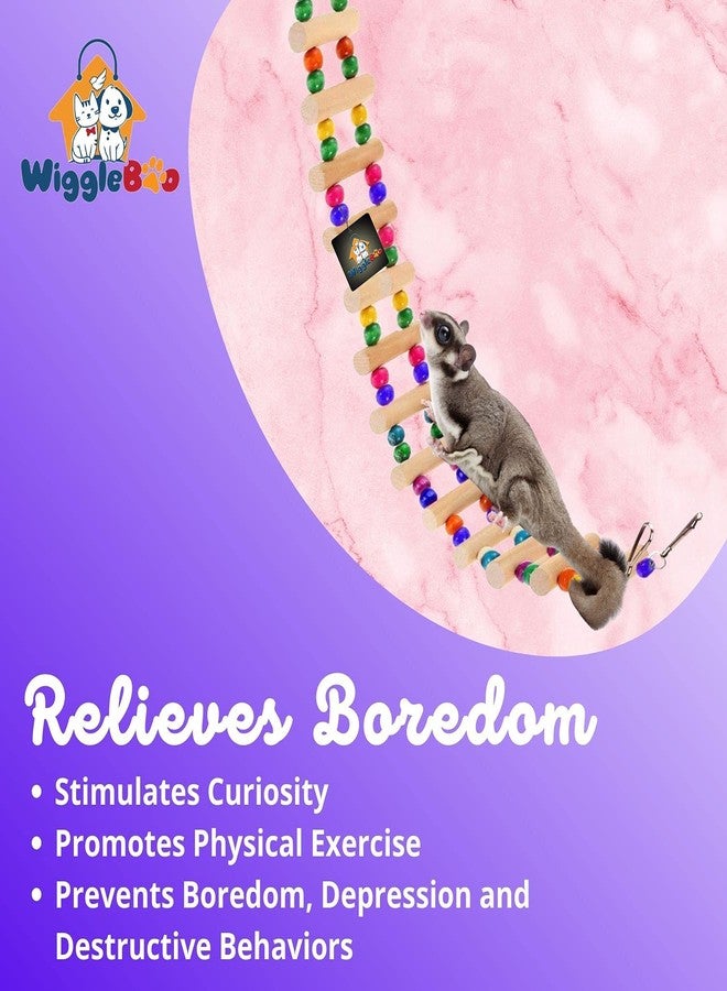 WiggleBoo لعبة قفص ويغل بو المرنة على شكل سلم للحيوانات الأليفة | مناسبة للحيوانات الصغيرة - السنجاب الطائر، الهامستر، السنجاب، الشنشيلة، الجرذ | للعب والتسلق والمضغ | 48 سم - Image 3